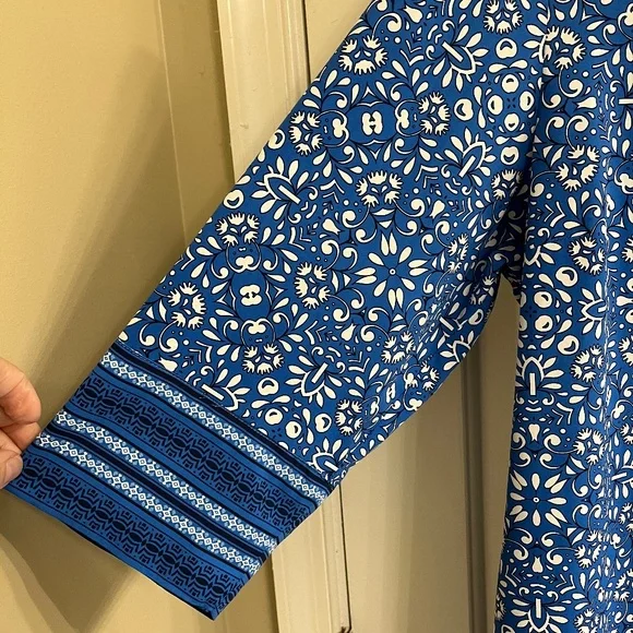 Coolibar Blue and White Midi Dress - Sun Protection UPF 50+ - Picture 5 of 10